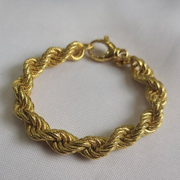 GILI Bronzo Italia® QVC Gold Textured Twisted Rope Bracelet 8" Made in Italy - Picture 5 of 12